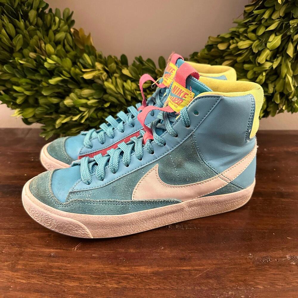 Nike Blazer Mid 77 GS Dance Baltic Blue Volt Pink Sneakers 5Y
